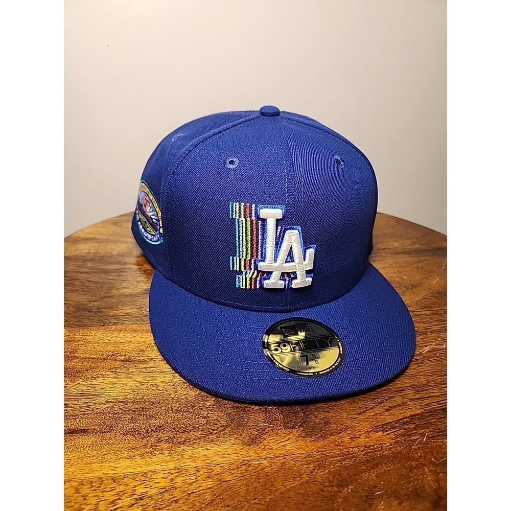 Los Angeles‎ Dodgers Hat Fitted 7 5/8 New Era 59FIFTY 50th Anniversary Stadium